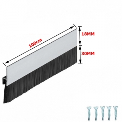 Kapı Alt Fırça Fitil - Alüminyum Kapı Alt Kıl Fırça Süpürgesi- 100cm